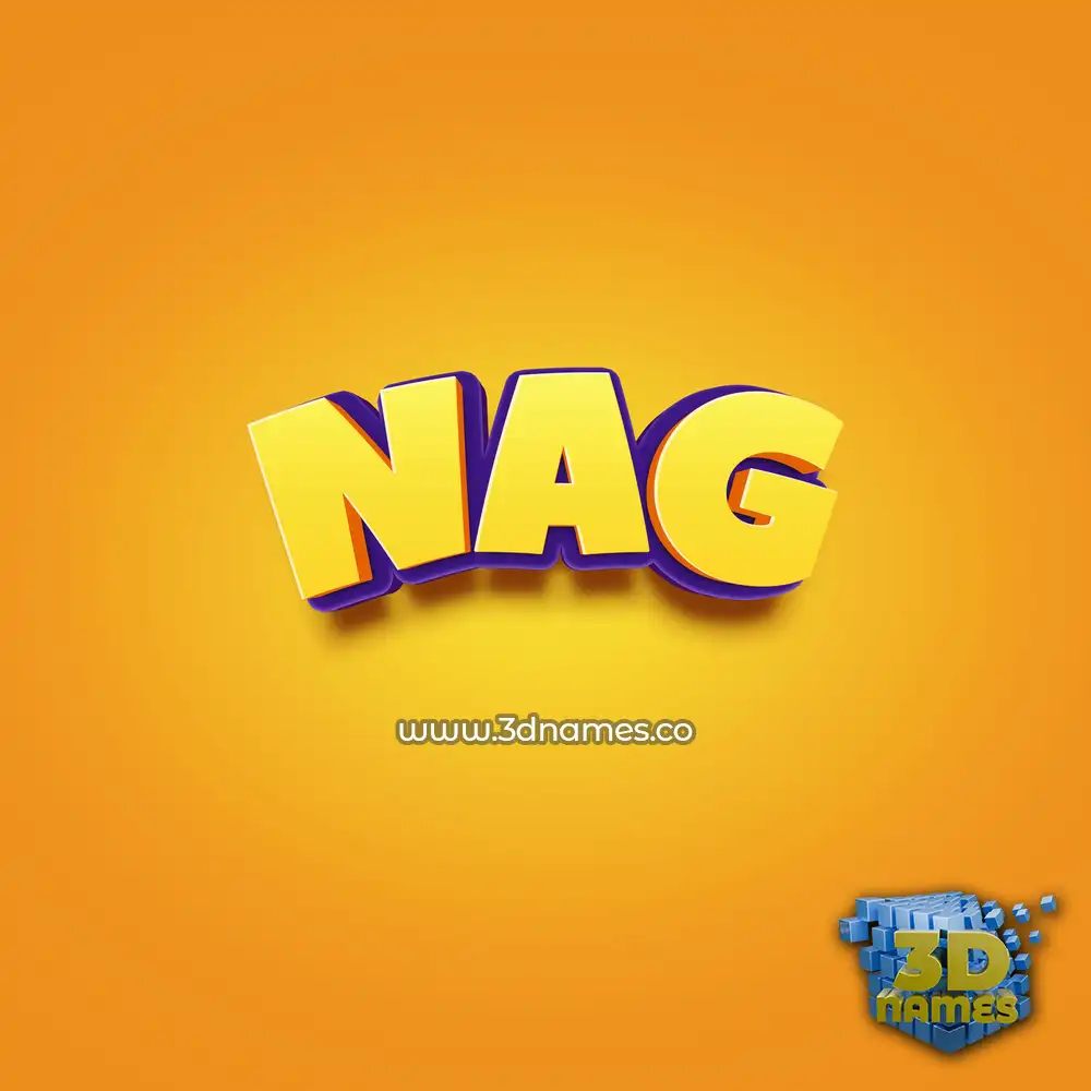 nag in Orange Toon style - 3D name wallpaper