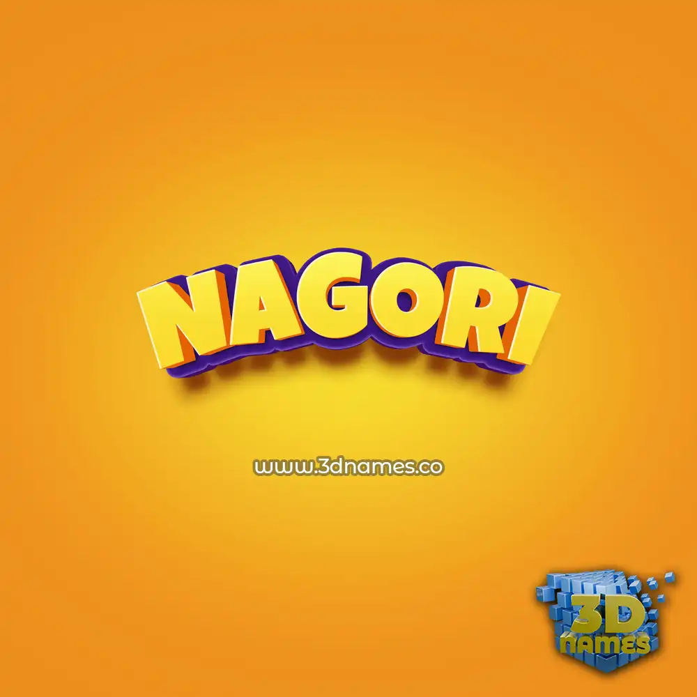nagori in Orange Toon style - 3D name wallpaper