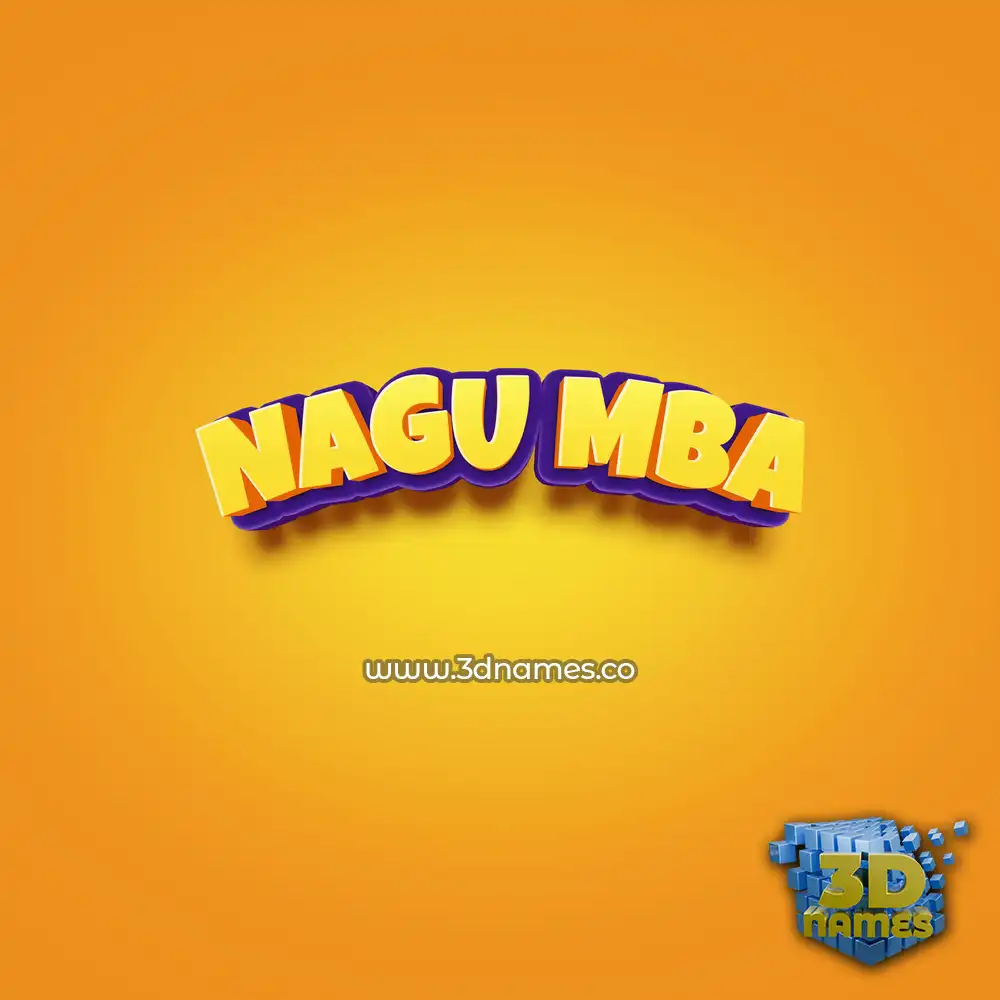 nagu mba in Orange Toon style - 3D name wallpaper