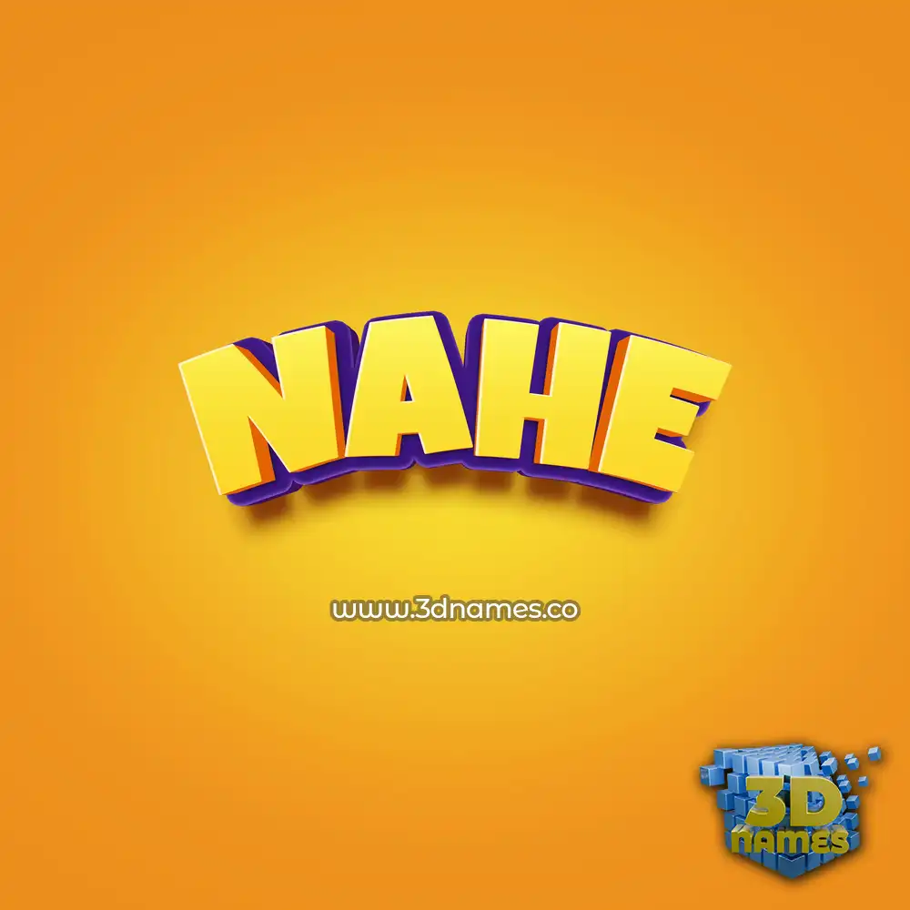 nahe in Orange Toon style - 3D name wallpaper