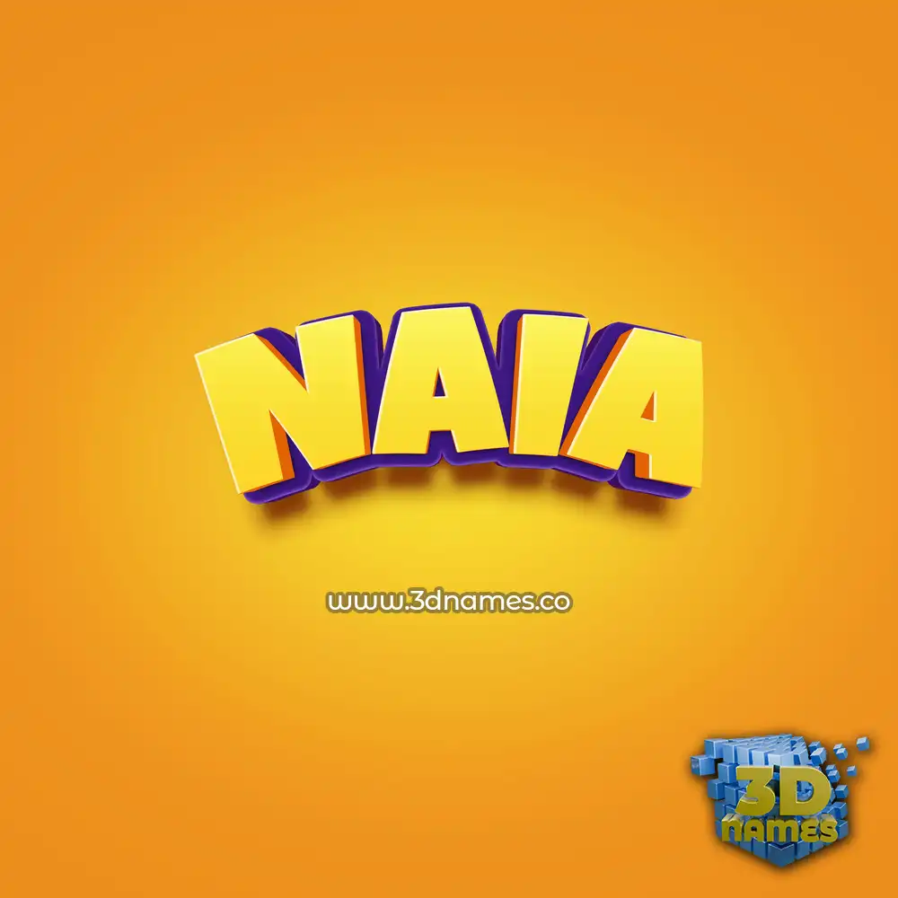 naia in Orange Toon style - 3D name wallpaper