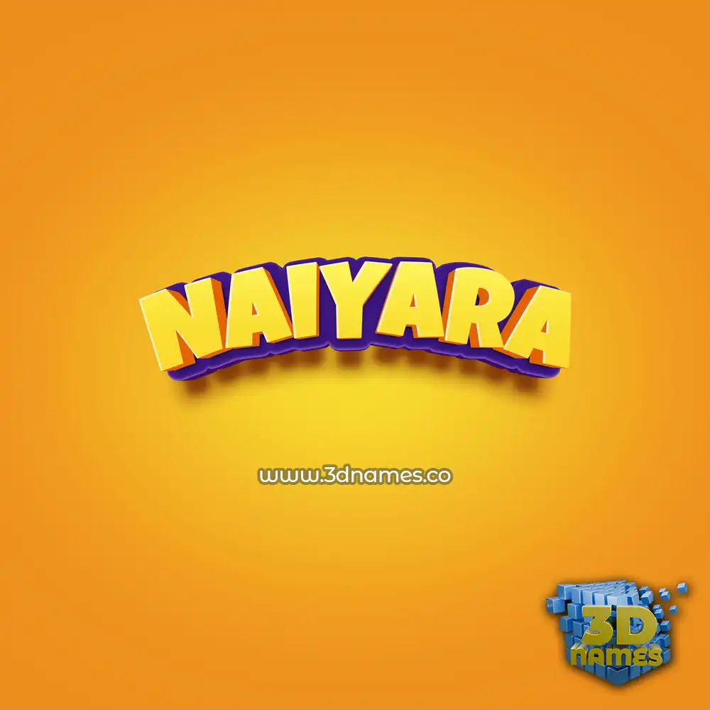 naiyara in Orange Toon style - 3D name wallpaper