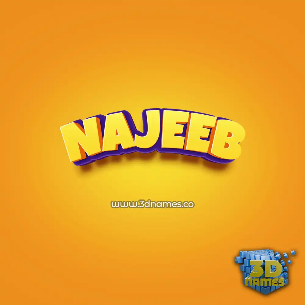 najeeb in Orange Toon style - 3D name wallpaper