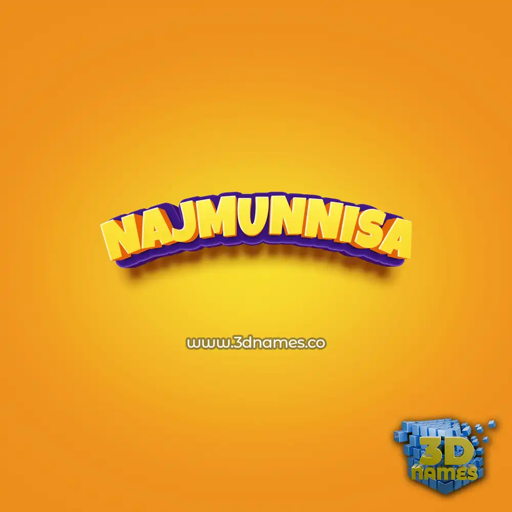 najmunnisa in Orange Toon style - 3D name wallpaper