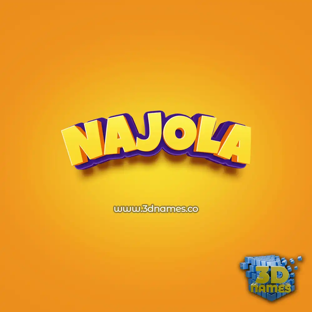 najola in Orange Toon style - 3D name wallpaper