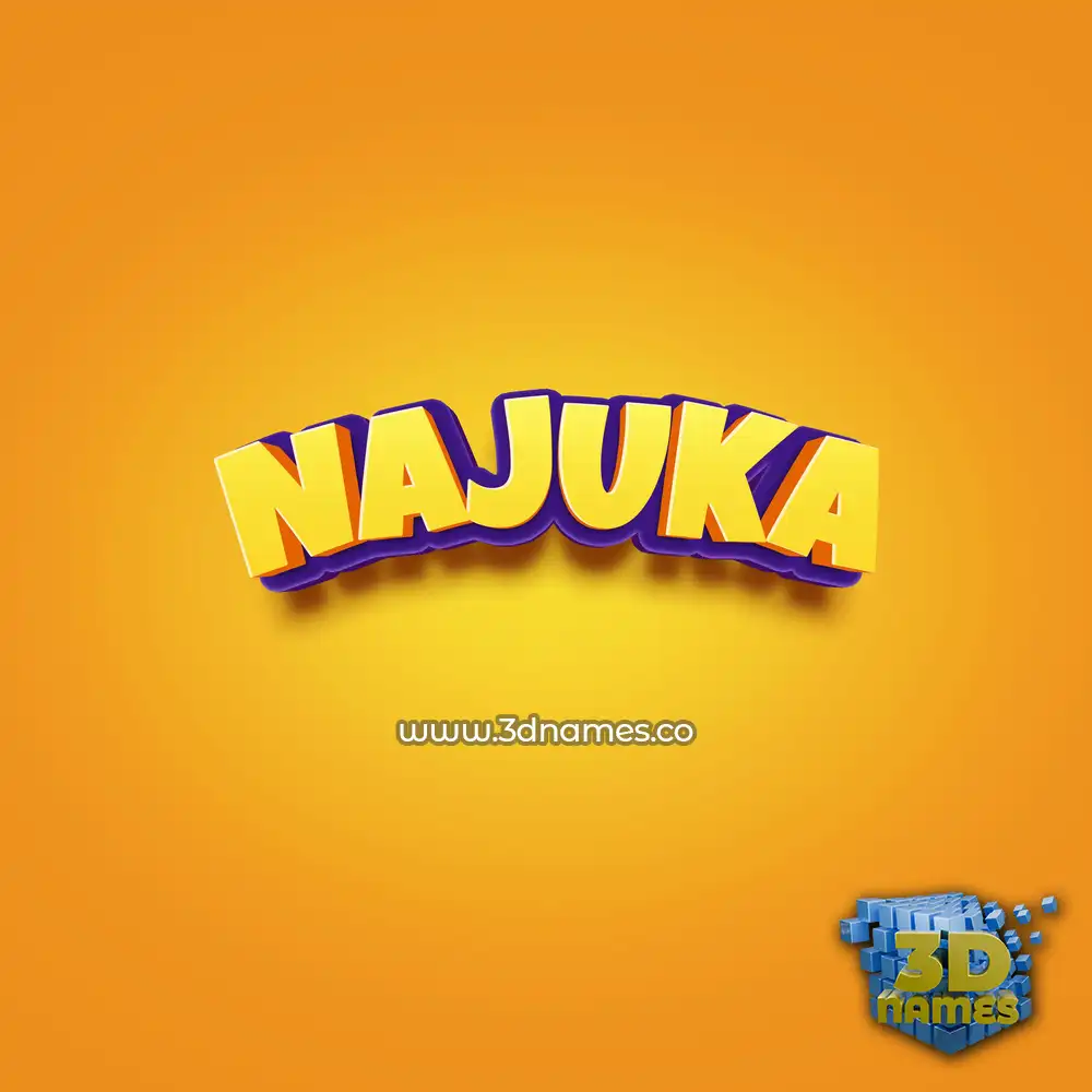 najuka in Orange Toon style - 3D name wallpaper