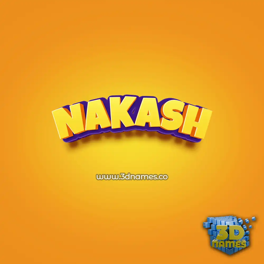 nakash in Orange Toon style - 3D name wallpaper