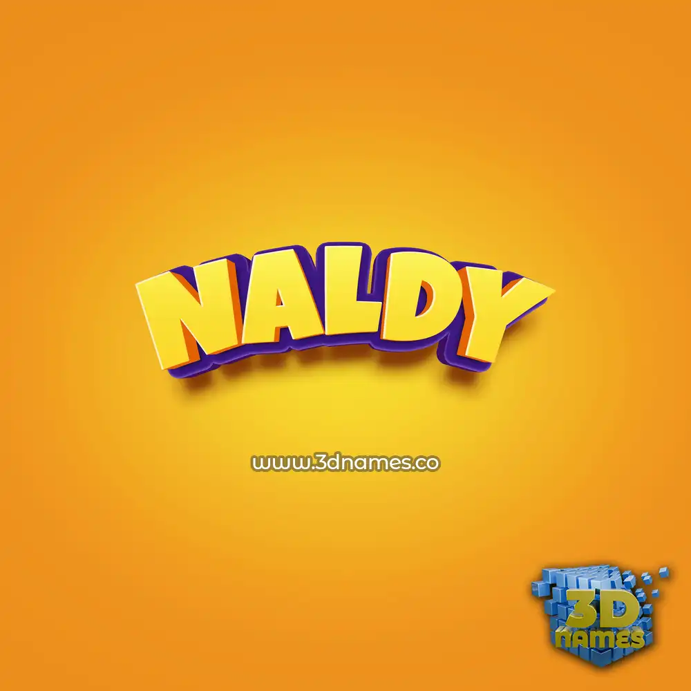naldy in Orange Toon style - 3D name wallpaper