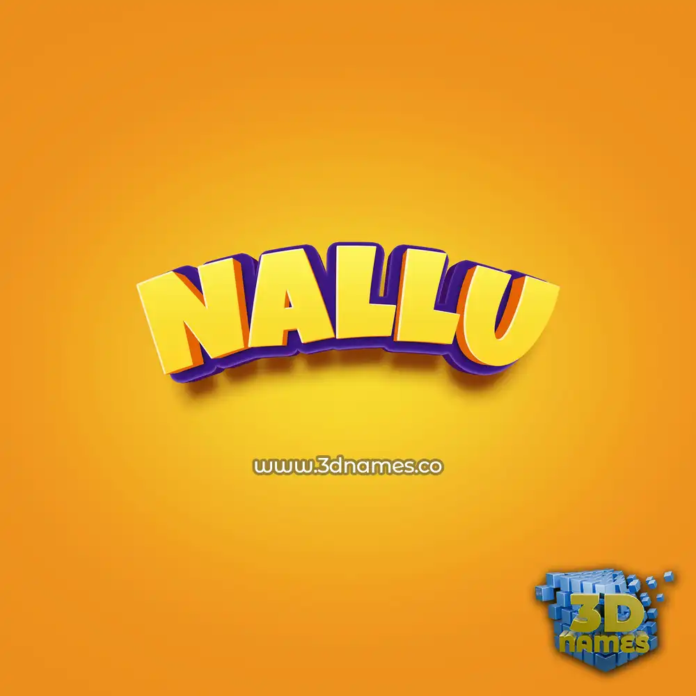 nallu in Orange Toon style - 3D name wallpaper