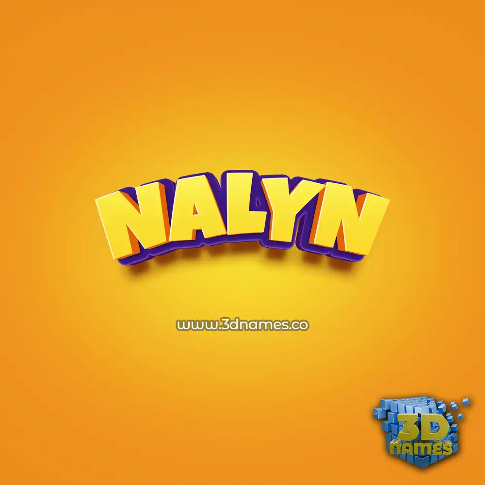 nalyn in Orange Toon style - 3D name wallpaper