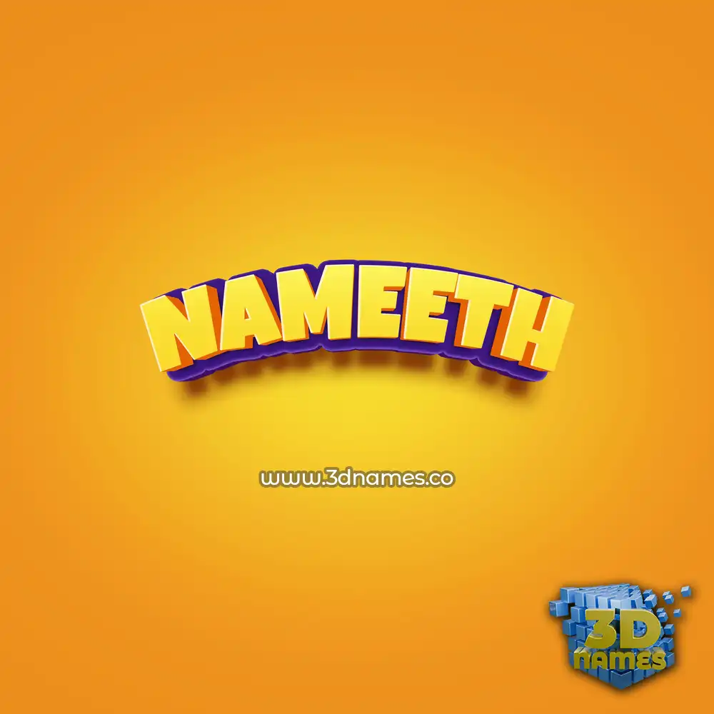 nameeth in Orange Toon style - 3D name wallpaper
