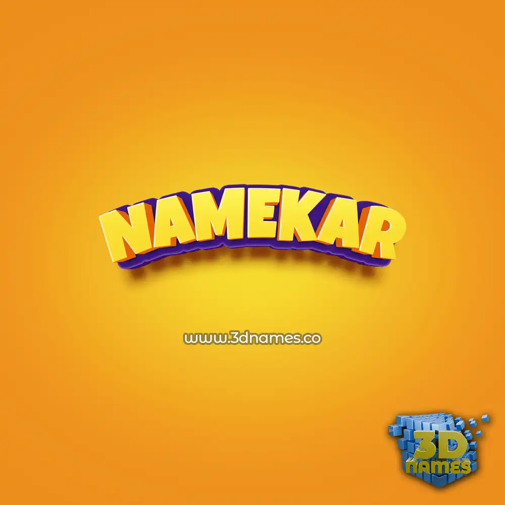 namekar in Orange Toon style - 3D name wallpaper