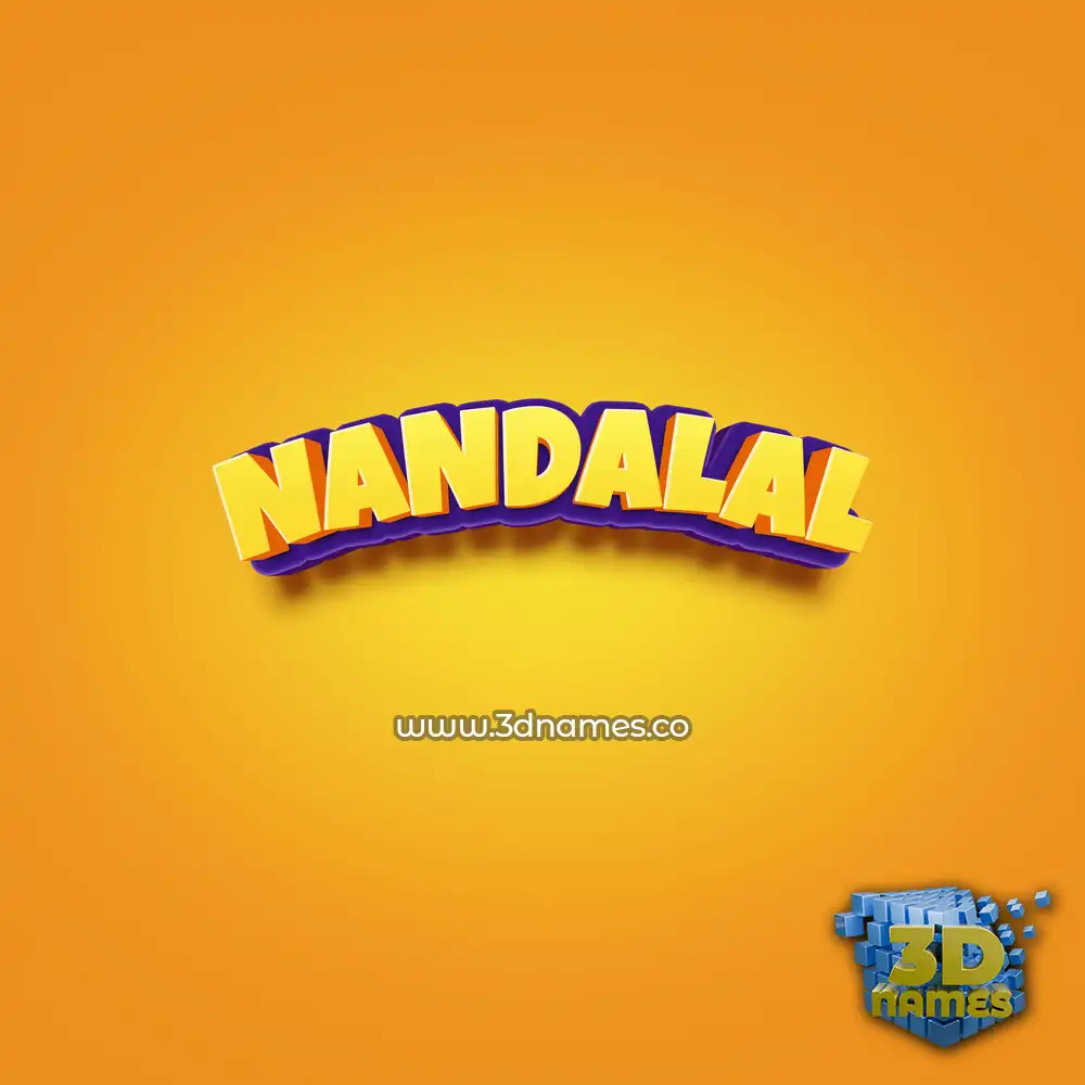 nandalal in Orange Toon style - 3D name wallpaper