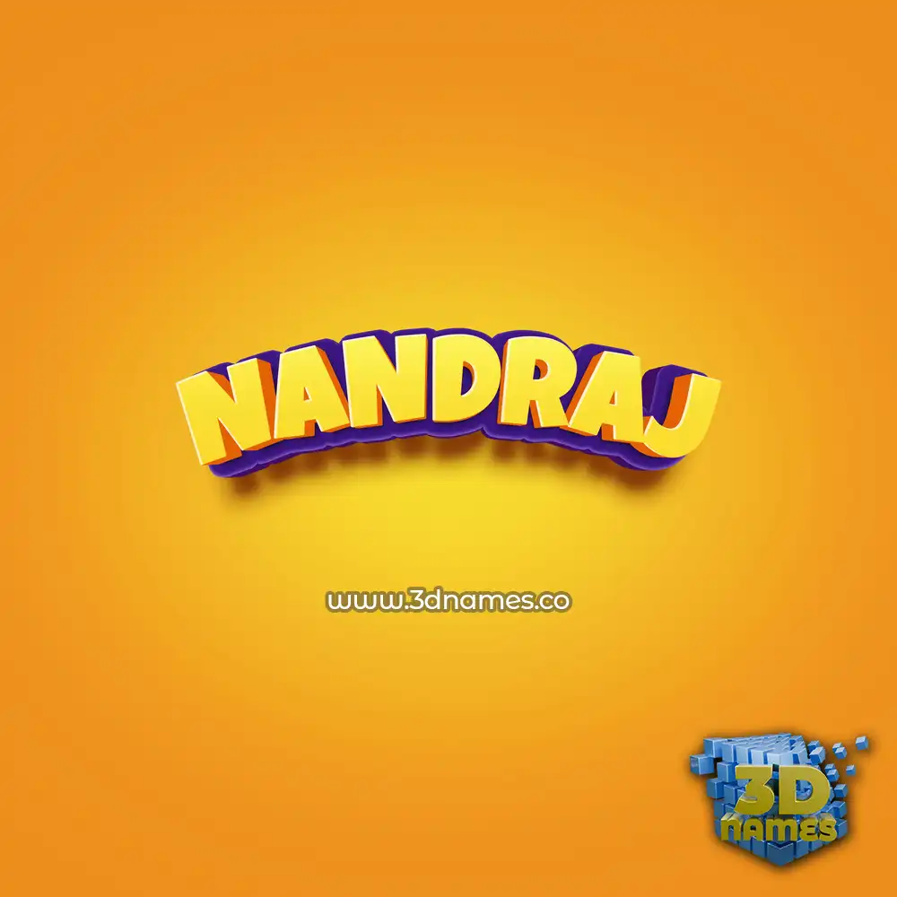 nandraj in Orange Toon style - 3D name wallpaper
