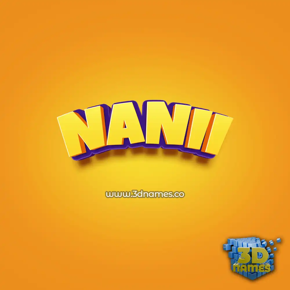 nanii in Orange Toon style - 3D name wallpaper