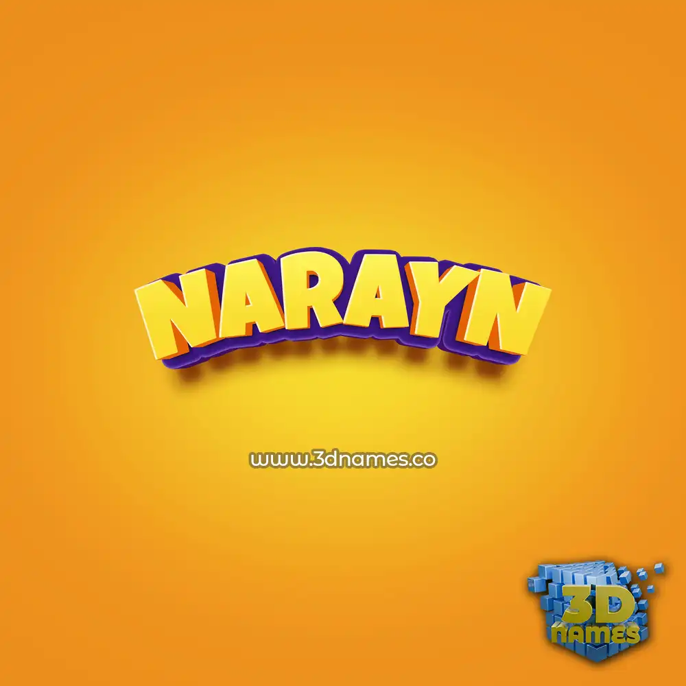 narayn in Orange Toon style - 3D name wallpaper