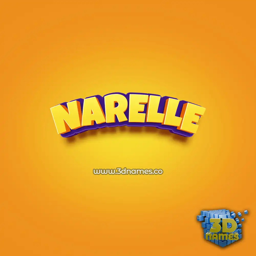 narelle in Orange Toon style - 3D name wallpaper