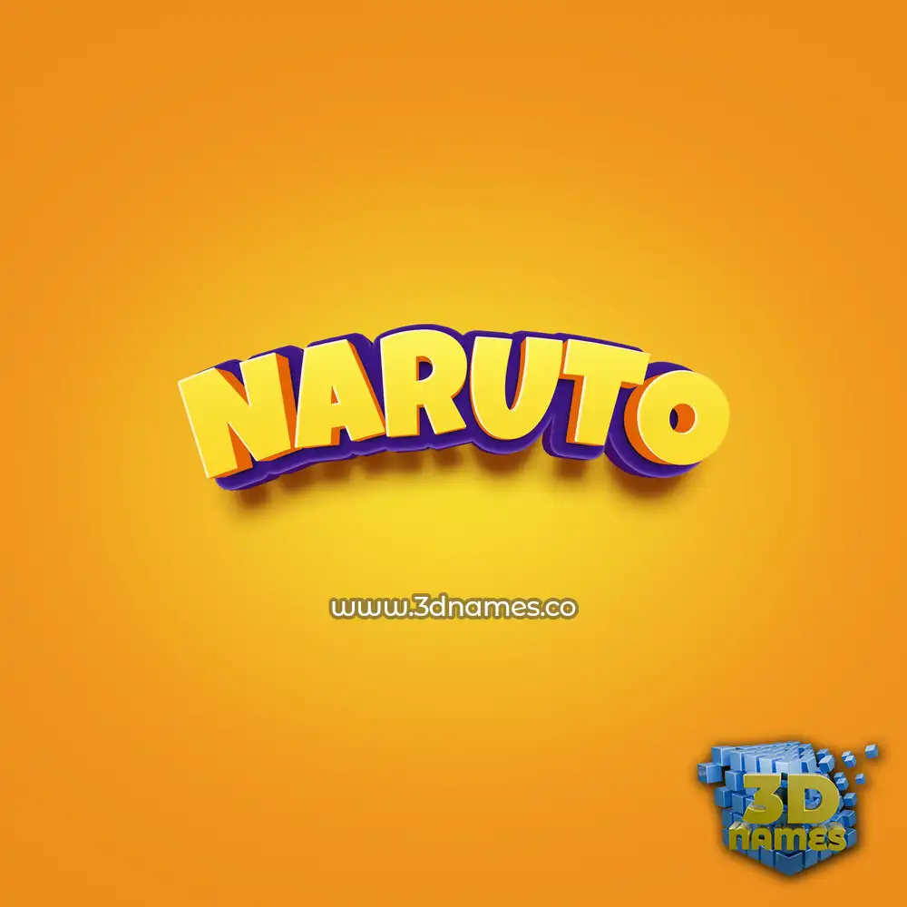 naruto in Orange Toon style - 3D name wallpaper
