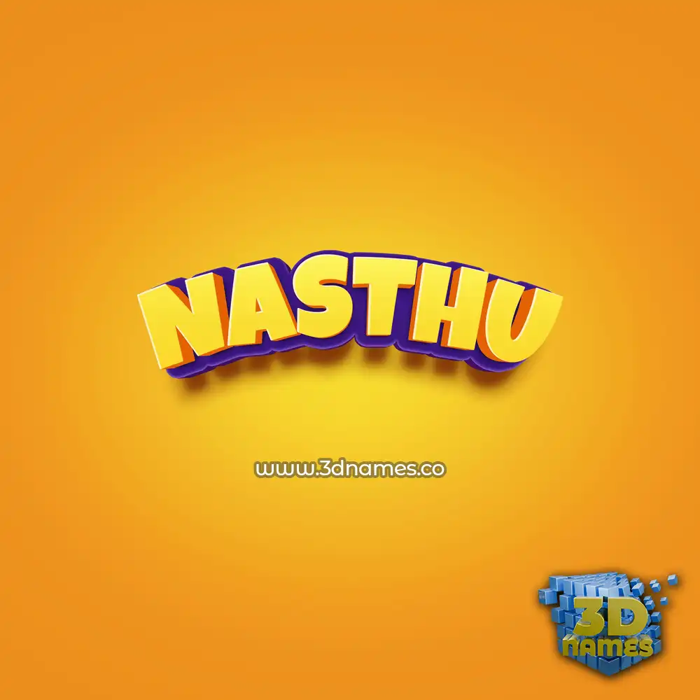 nasthu in Orange Toon style - 3D name wallpaper