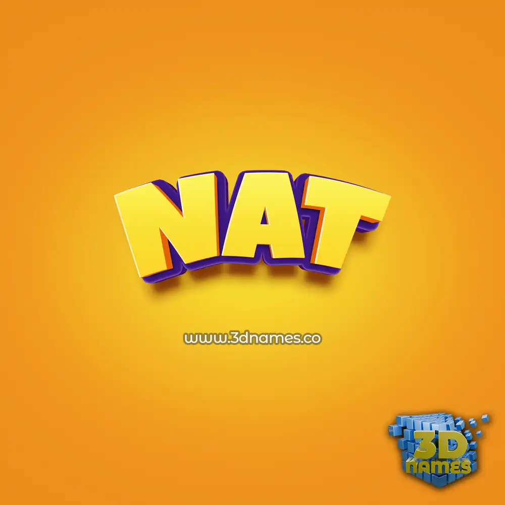 nat in Orange Toon style - 3D name wallpaper