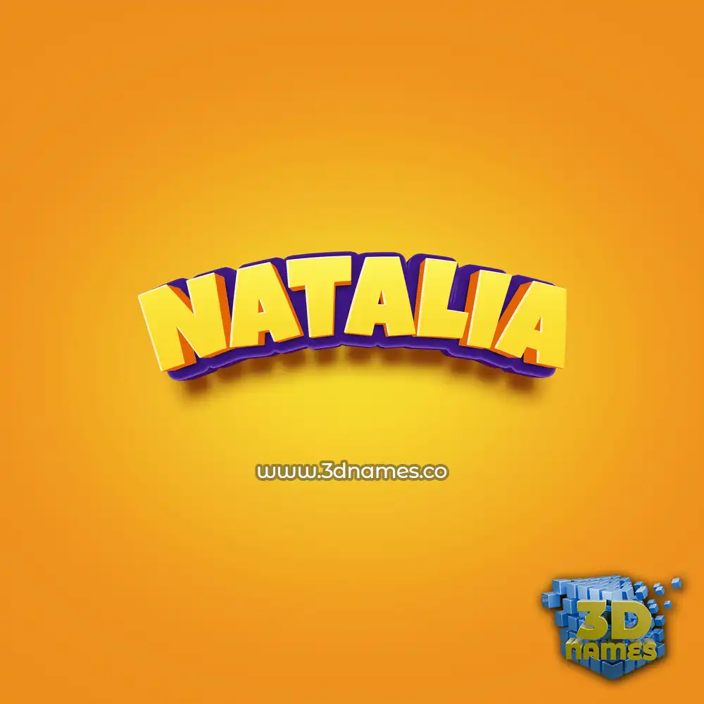 natalia in Orange Toon style - 3D name wallpaper