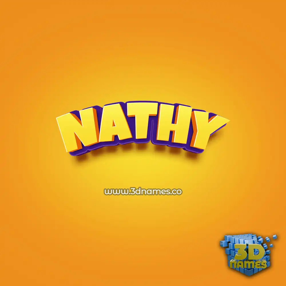 nathy in Orange Toon style - 3D name wallpaper