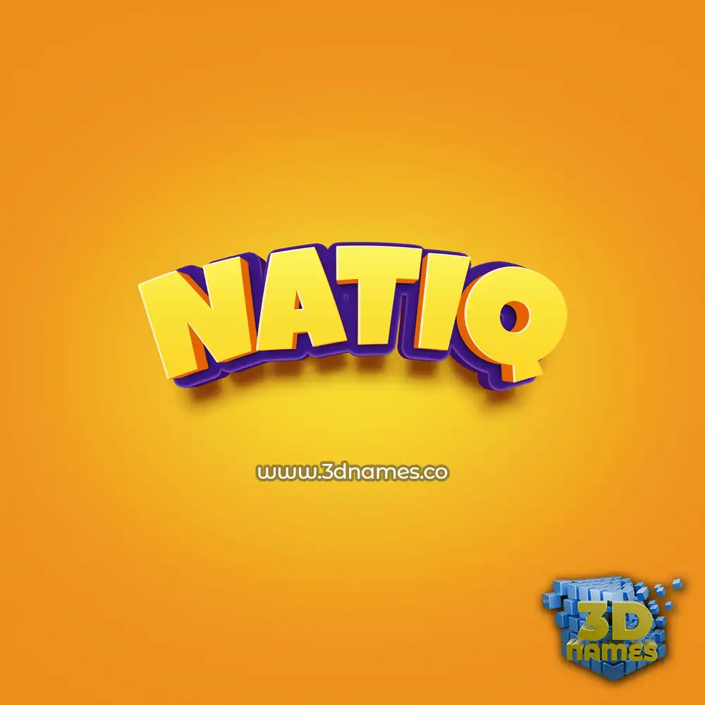 natiq in Orange Toon style - 3D name wallpaper