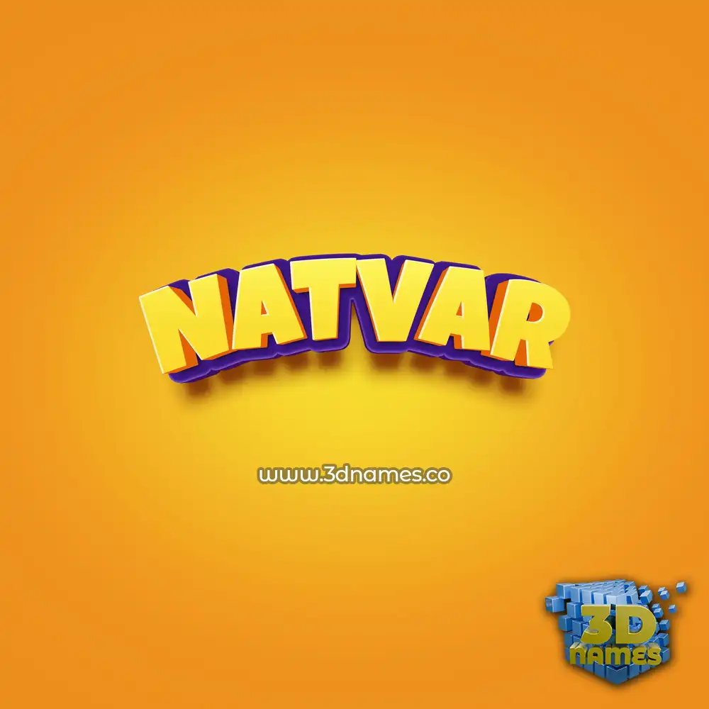 natvar in Orange Toon style - 3D name wallpaper