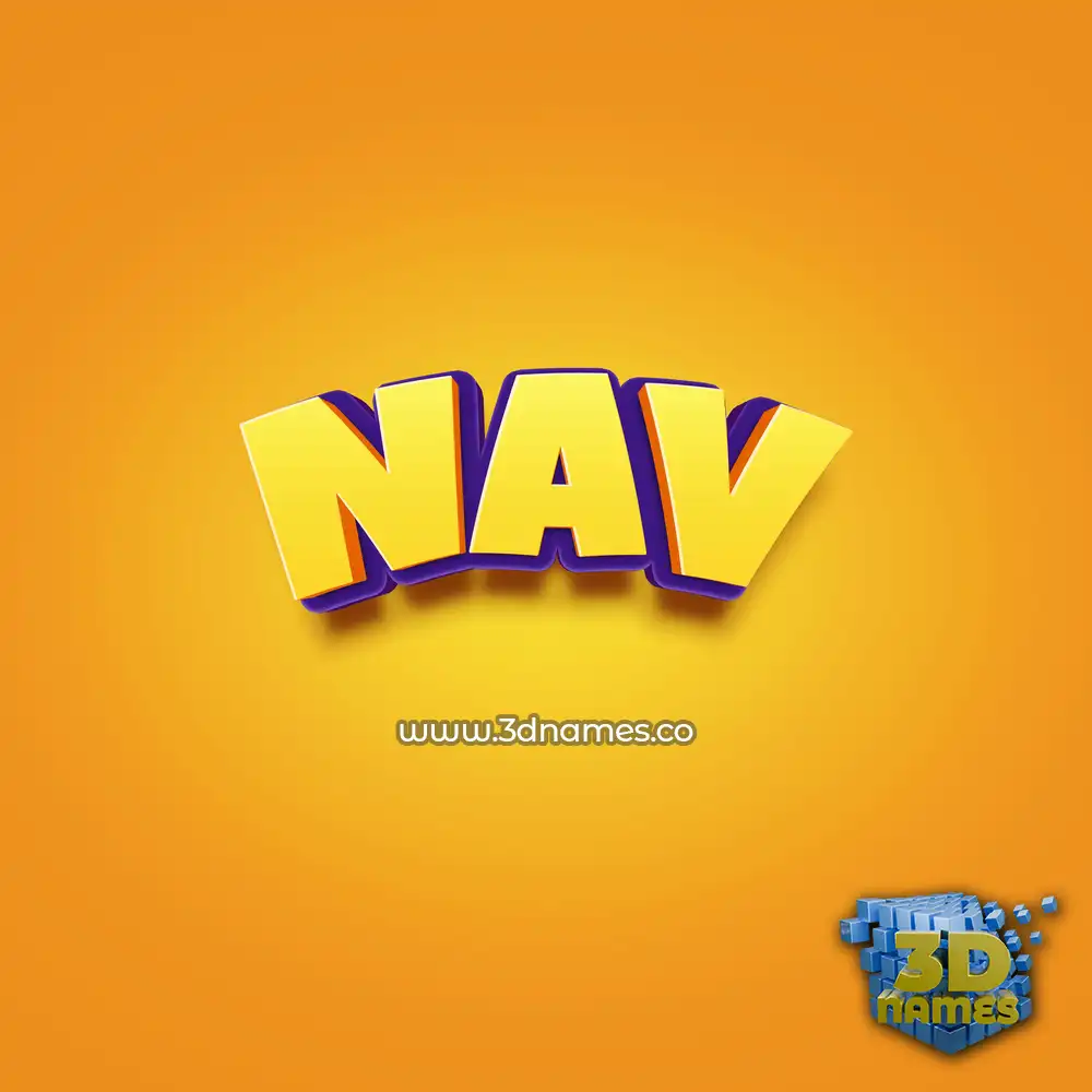 nav in Orange Toon style - 3D name wallpaper