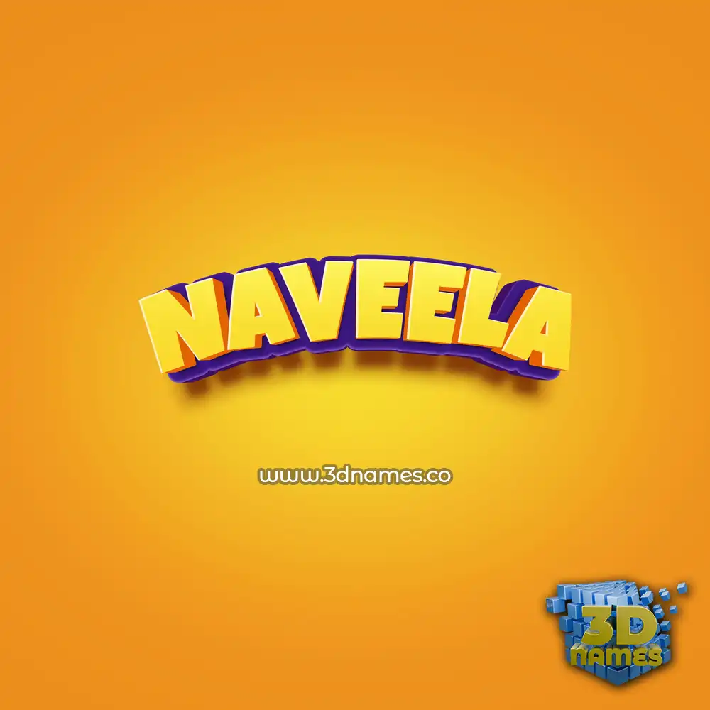 naveela in Orange Toon style - 3D name wallpaper