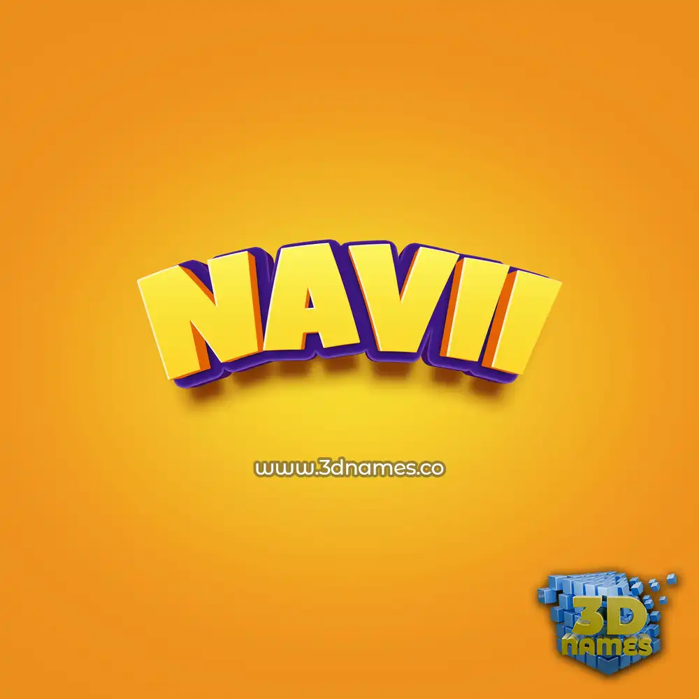 navii in Orange Toon style - 3D name wallpaper