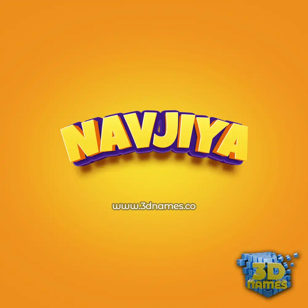 navjiya in Orange Toon style - 3D name wallpaper
