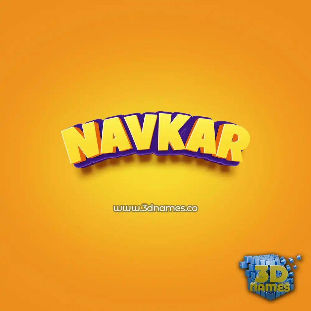 navkar in Orange Toon style - 3D name wallpaper