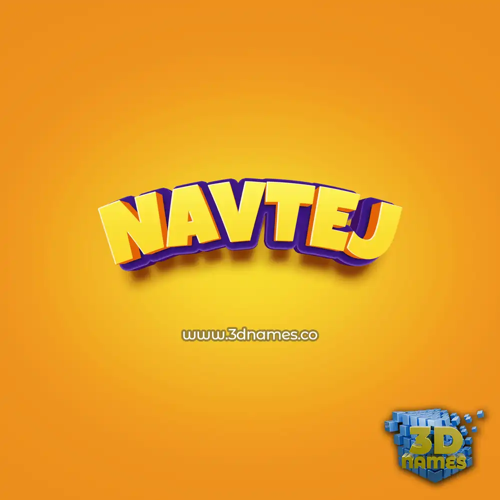 navtej in Orange Toon style - 3D name wallpaper