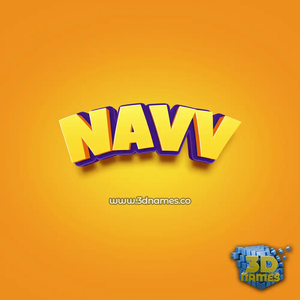 navv in Orange Toon style - 3D name wallpaper