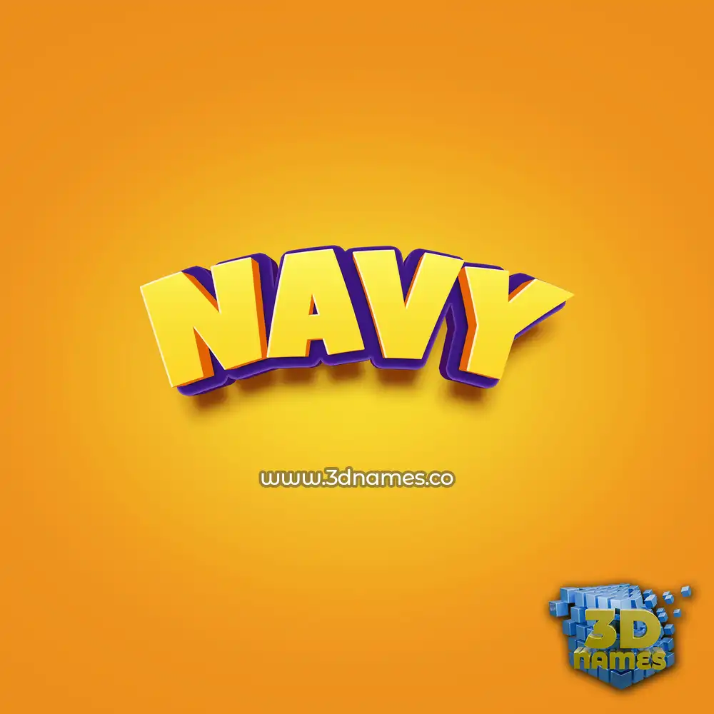 navy in Orange Toon style - 3D name wallpaper