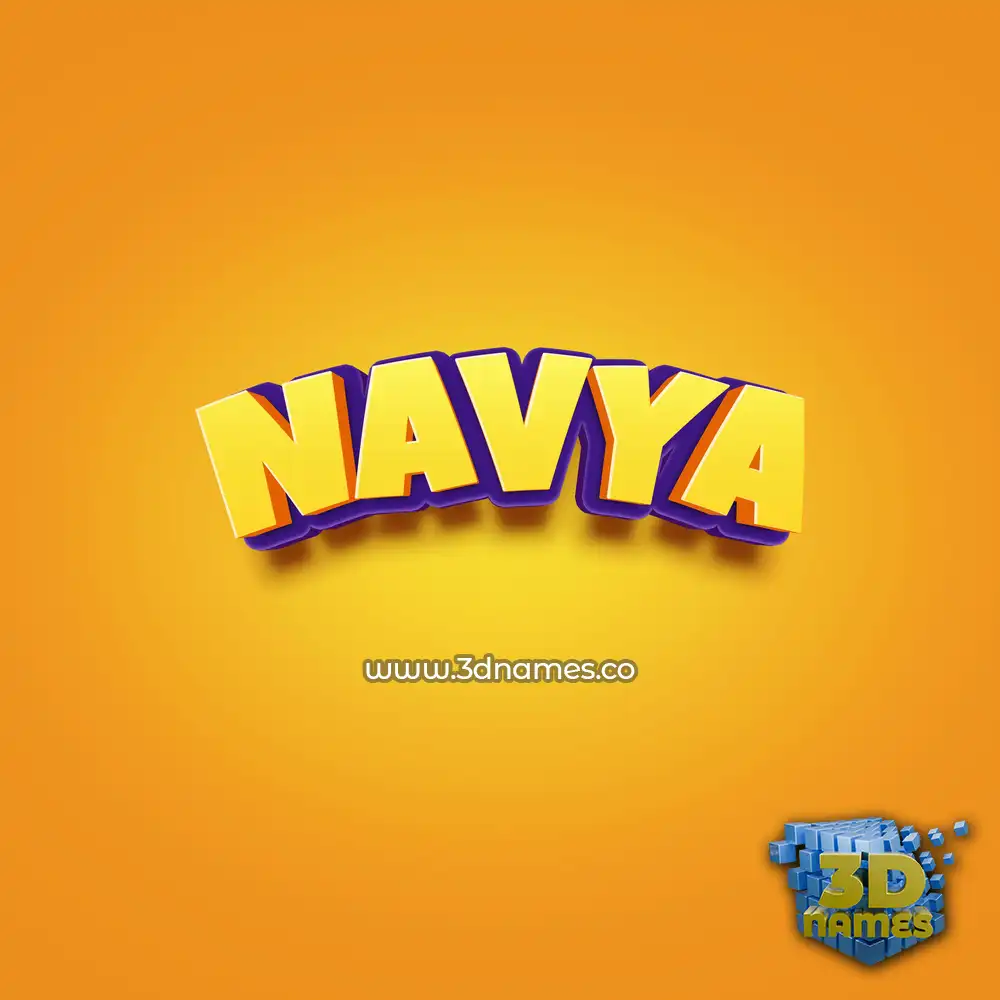 navya in Orange Toon style - 3D name wallpaper