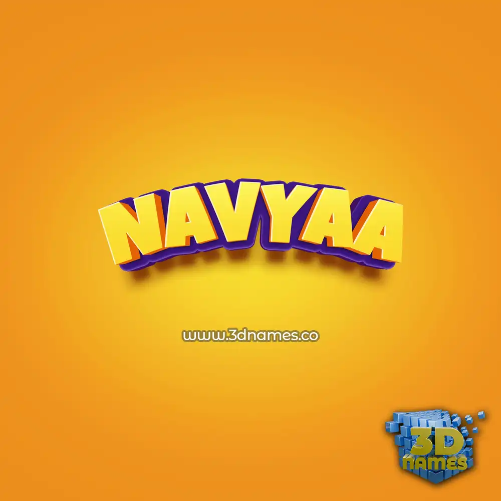 navyaa in Orange Toon style - 3D name wallpaper