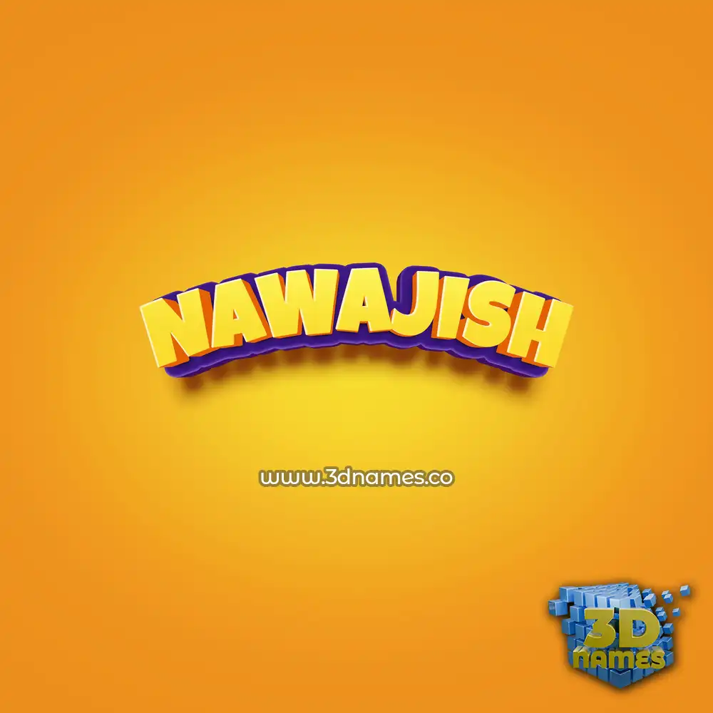 nawajish in Orange Toon style - 3D name wallpaper