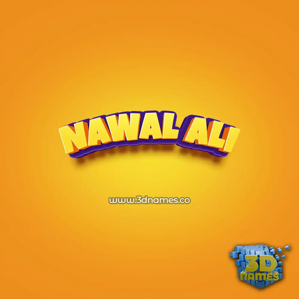 nawal ali in Orange Toon style - 3D name wallpaper