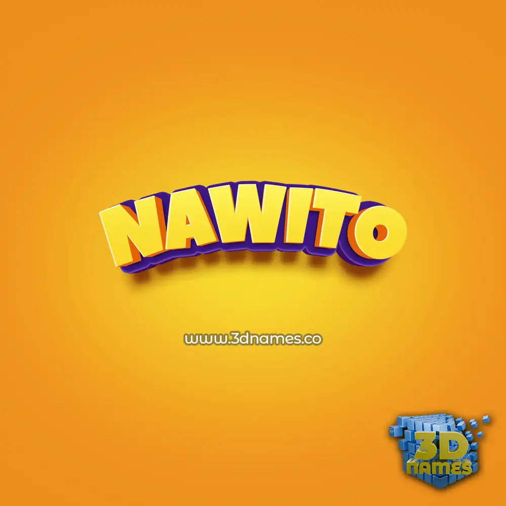 nawito in Orange Toon style - 3D name wallpaper
