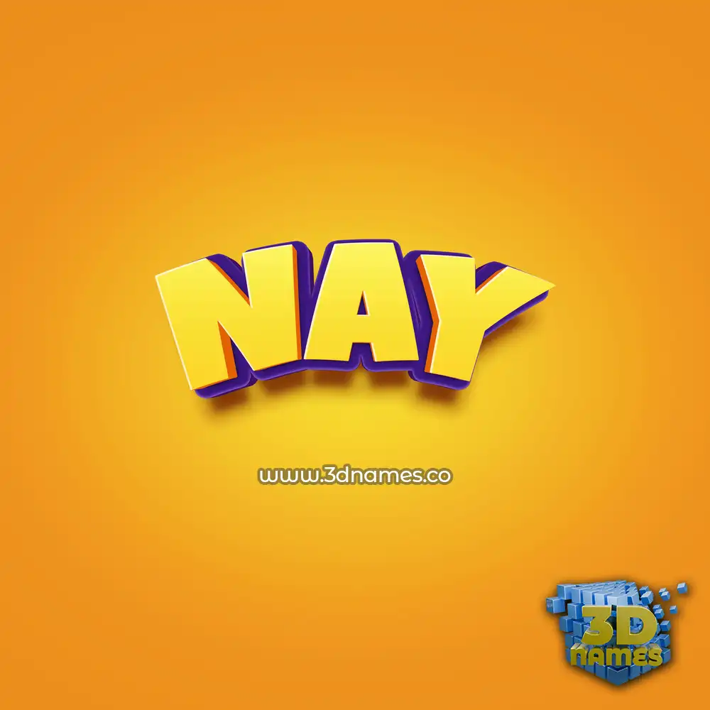 nay in Orange Toon style - 3D name wallpaper