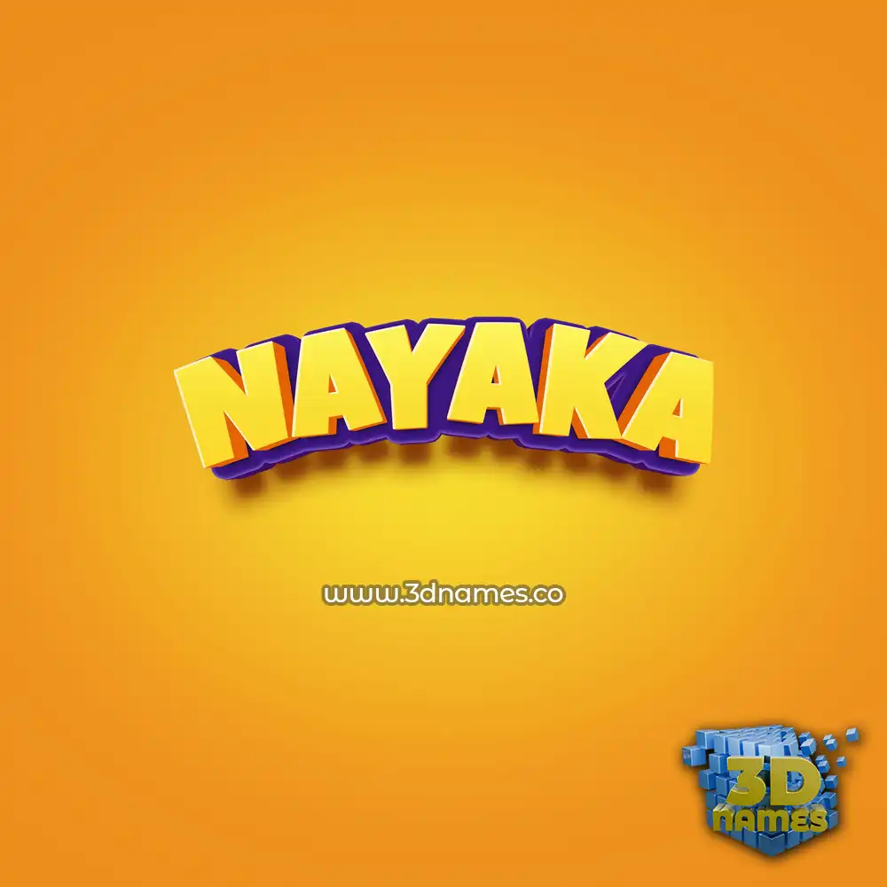 nayaka in Orange Toon style - 3D name wallpaper