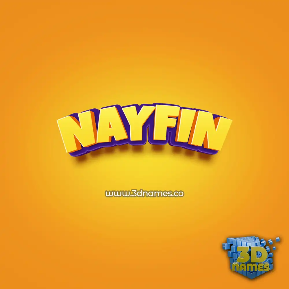 nayfin in Orange Toon style - 3D name wallpaper