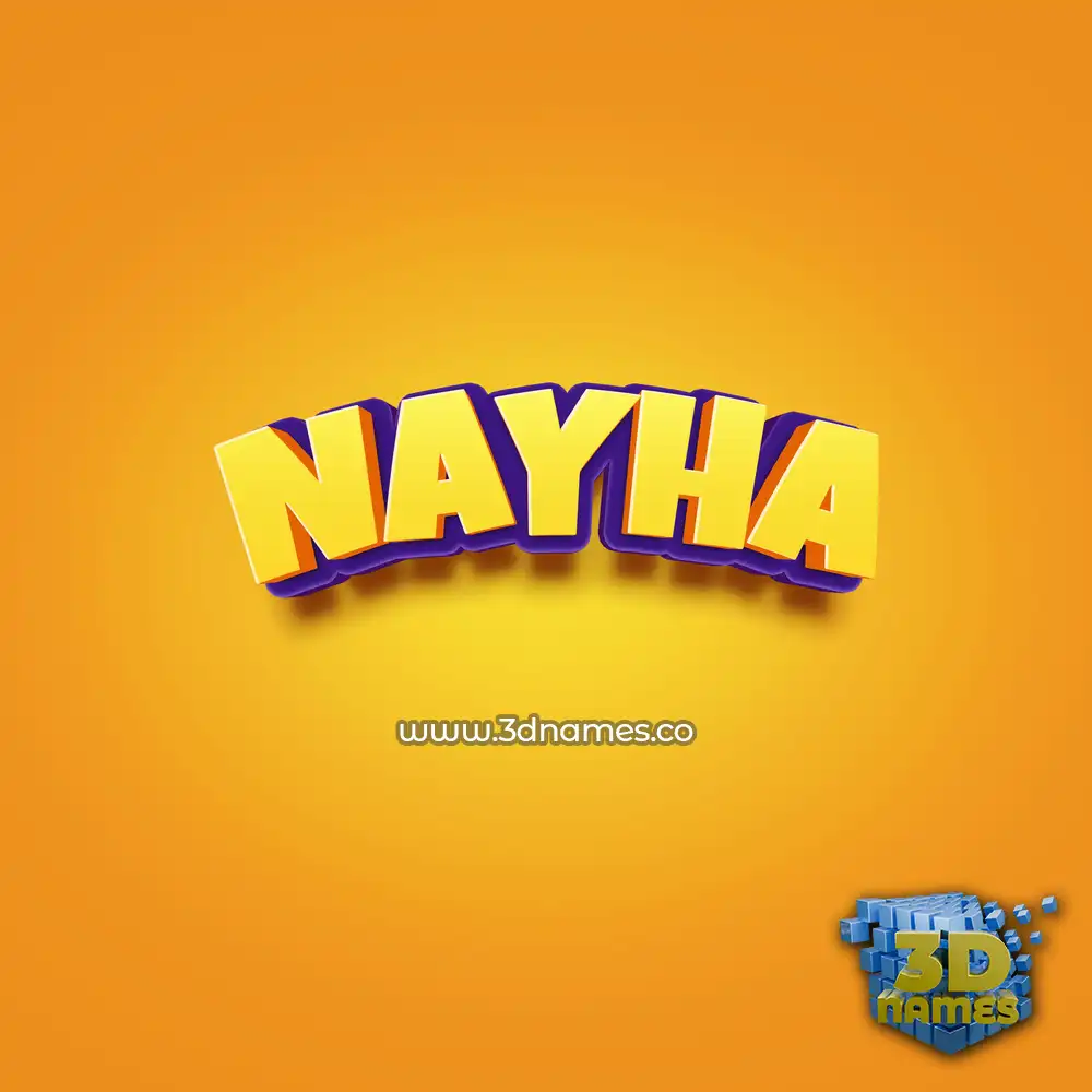 nayha in Orange Toon style - 3D name wallpaper