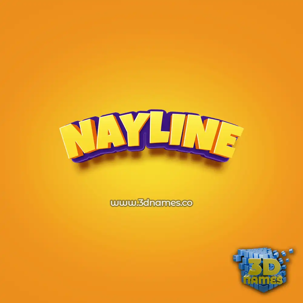 nayline in Orange Toon style - 3D name wallpaper