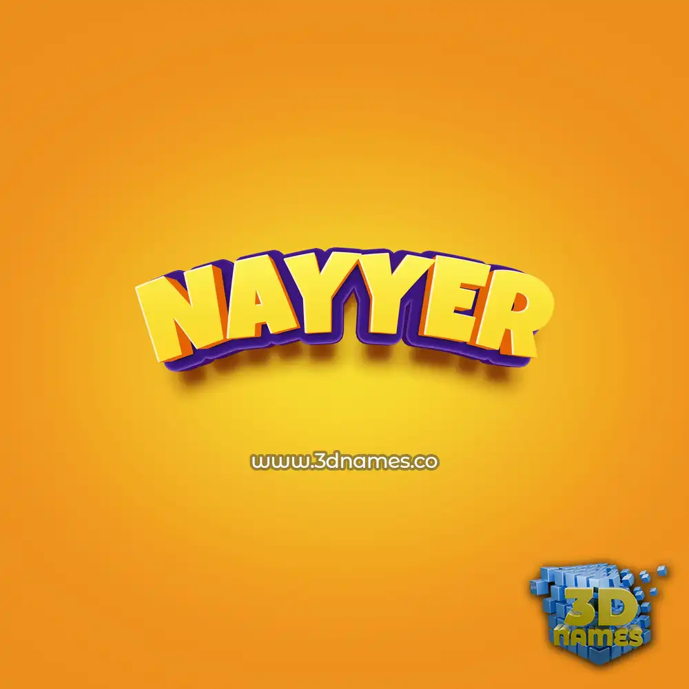 nayyer in Orange Toon style - 3D name wallpaper