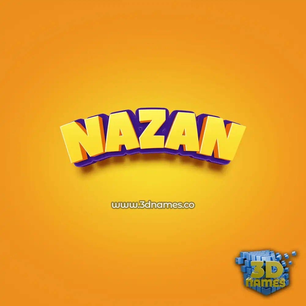 nazan in Orange Toon style - 3D name wallpaper