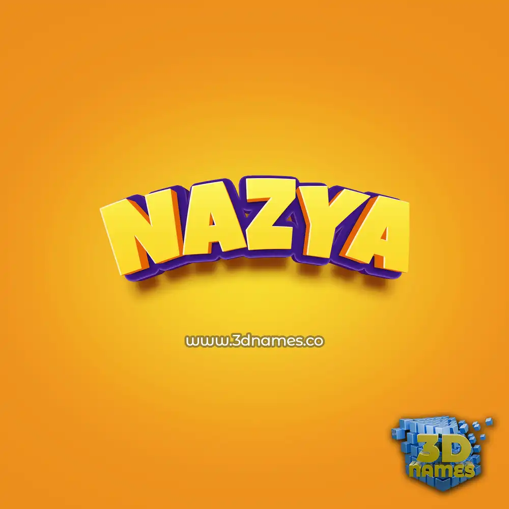 nazya in Orange Toon style - 3D name wallpaper