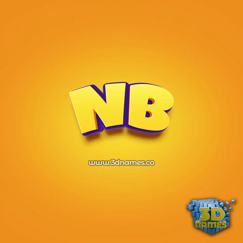 nb in Orange Toon style - 3D name wallpaper